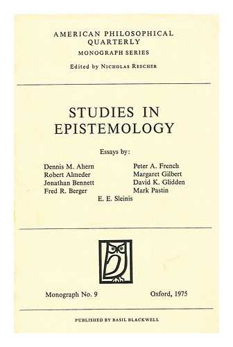 Rescher, Nicholas (Ed. ) - Studies in Epistemology : Essays