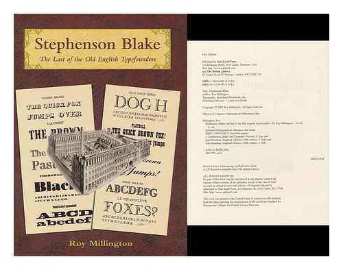 MILLINGTON, ROY - Stephenson Blake : the Last of the Old English Typefounders