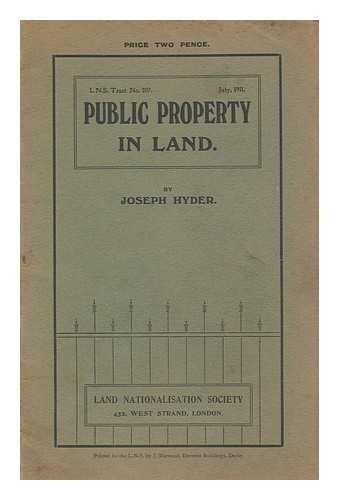 HYDER, JOSEPH - Public property in land
