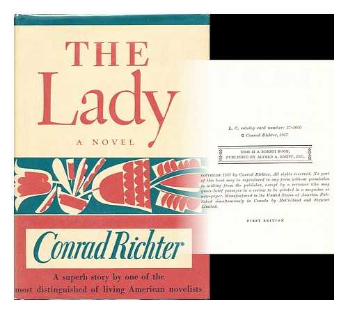 RICHTER, CONRAD, (1890-1968) - The lady