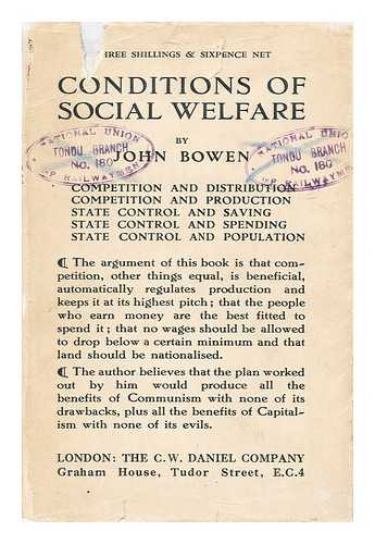 BOWEN, JOHN - Conditions of social welfare