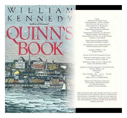 KENNEDY, WILLIAM  (1928-?) - Quinn's book