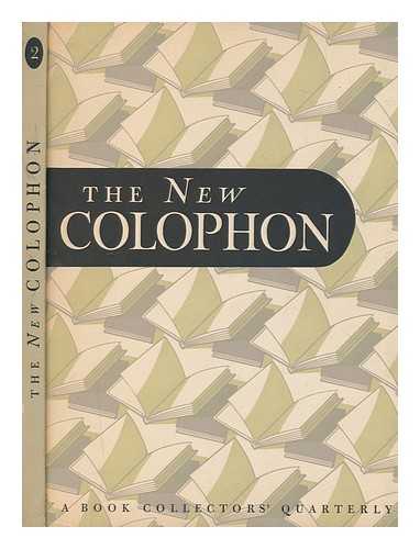 LESSING J. ROSENWALD COLLECTION (LIBRARY OF CONGRESS).  PFORZHEIMER BRUCE ROGERS COLLECTION (LIBRARY OF CONGRESS) - The new colophon : a book collector's quarterly ; Volume 1. Part two