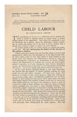 SMITH, CONSTANCE - Child labour