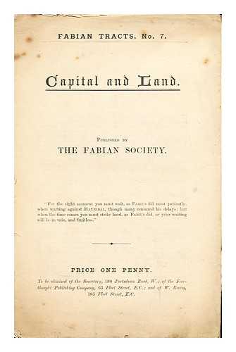 THE FABIAN SOCIETY - Capital and land