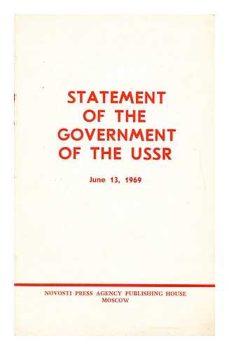 NOVOSTI PRESS AGENCY - Statement of the government of the USSR