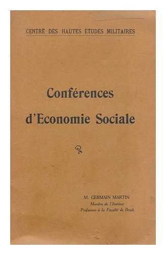 MARTIN, GERMAIN - Conferences d'economie sociale