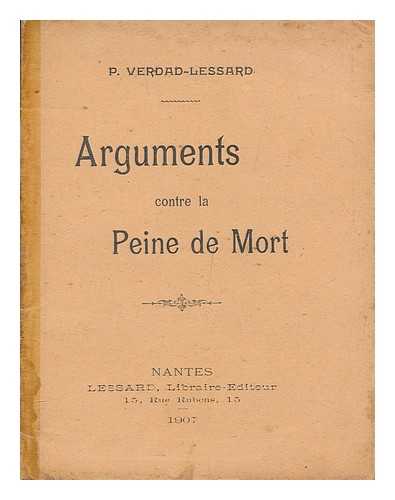 VERDAD-LESSARD, P. - Arguments contre la peine de mort