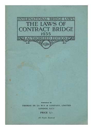PORTLAND CLUB - The international laws of contract bridge 1935 : as agreed upon and promulgated by the Portland Club - The Whist Club, New York - Commission Francaise du Bridge, Paris