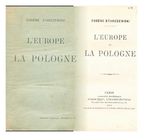 STARCZEWSKI, EUGENE - L'Europe et la Pologne