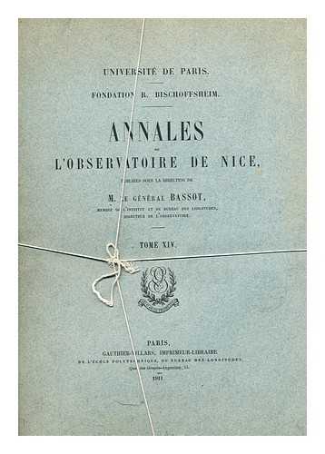 OBSERVATOIRE DE NICE (BASSOT, M.) - Annales de l'Observatoire de Nice: Vol [14]