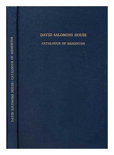 BROWN, MALCOLM DENIS - David Salomons house; catalogue of mementos