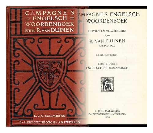 CAMPAGNE'S ENGELSCH WOORDENBOEK - Campagne's engelsch woordenboek : Herzien en vermeerderd door R. van Duinen