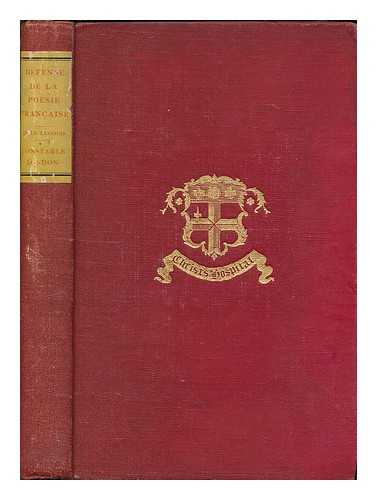 LEGOUIS, EMILE (1861-1937) - Defense de la poesie francaise a l'usage des lecteurs anglais / par Emile Legouis