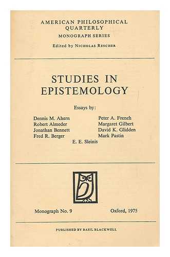 AHERN, DENNIS M. - Studies in epistemology : essays