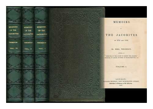 THOMSON, KATHARINE (1797-1862) - Memoirs of the Jacobites of 1715 and 1745