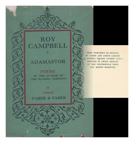 CAMPBELL, ROY (1901-1957) - Adamastor : poems