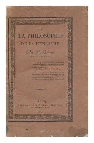 TABARAUD, PIERRE JOSEPH ALEXIS - De la philosophie de la Henriade