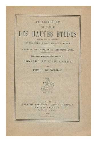 NOLHAC, PIERRE DE (1859-1936) - Ronsard et l'humanisme