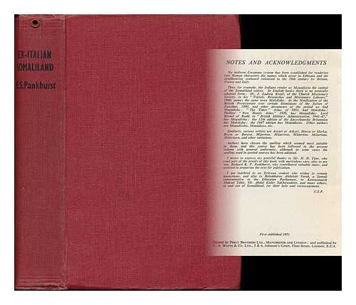 PANKHURST, E. SYLVIA (ESTELLE SYLVIA), (1882-1960) - Ex-Italian Somaliland