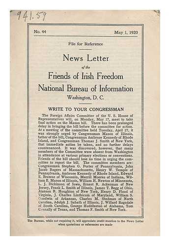 FRIENDS OF IRISH FREEDOM - News Letter ; No. 44, May 1, 1920