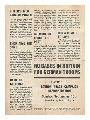 COMMUNIST PARTY - Support the London peace campaign demonstration Sunday, September 10th
