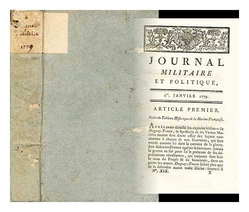 JOURNAL MILITAIRE ET POLITIQUE - Journal of Military and Politics 1 et Janvier 1779