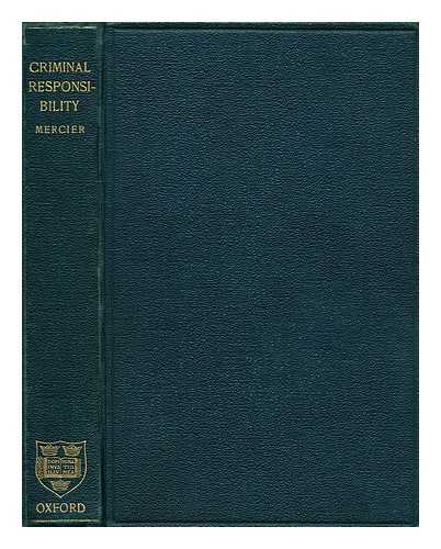 MERCIER, CHARLES ARTHUR (1852-1919) - Criminal responsibility
