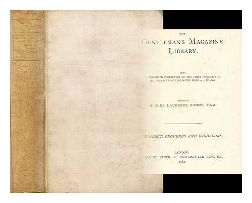 GOMME, GEORGE LAURENCE (1853-1916) (ED) - The Gentleman's magazine library / edited by G. L. Gomme