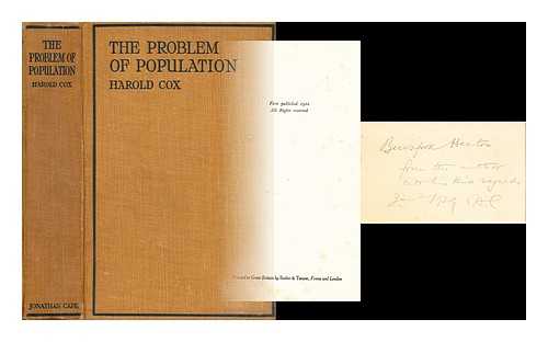 COX, HAROLD - The problem of population