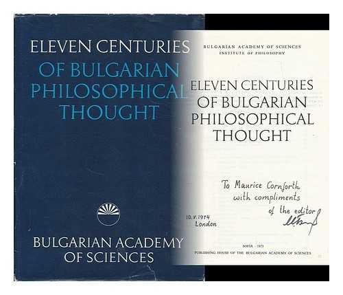 BUCHVAROV, MIHAIL (ED.) - Eleven centuries of Bulgarian philosophical thought