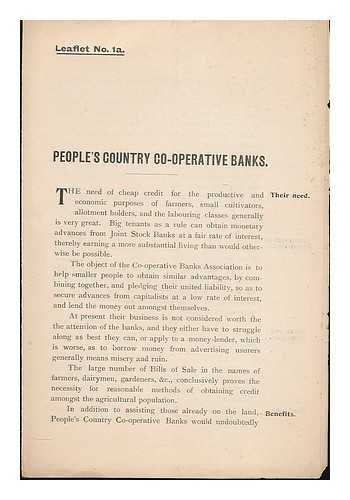 DEVINE, HENRY C. - People's country co-operative banks