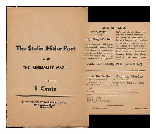 REVOLUTIONARY WORKERS LEAGUE OF THE U.S. - The Stalin-Hitler Pact and the imperialist war