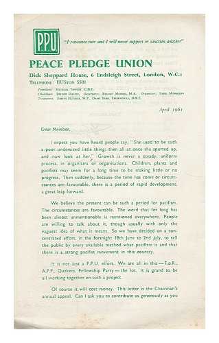 P.P.U. - The Peace Pledge Union