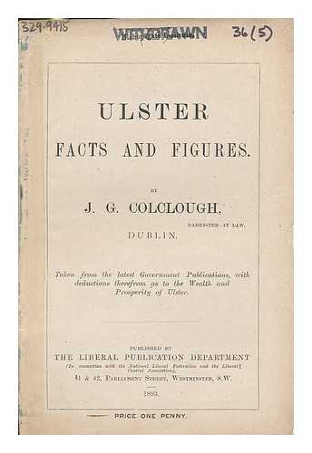 COLCLOUGH, J.G. - Ulster : facts and figures