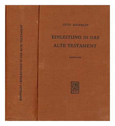 EISSFELDT, OTTO (1887-1973) - Einleitung in das alte testament
