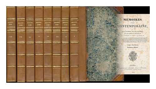 SAINT-ELME, IDA (1776-1845) - Memoires d'une contemporaine : ou, Souvenirs d'une femme sur les principaux personnages de la republique, du consulat, de l'empire, etc. [complete in 8 volumes]