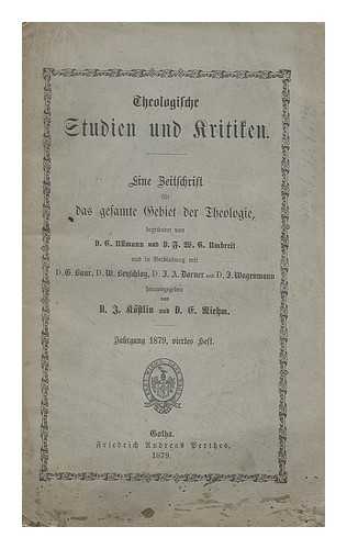 VARIOUS - Theologische Studien und Kritiken : Eine Zeitschrift fur das gesamte Gebiet der Theologie