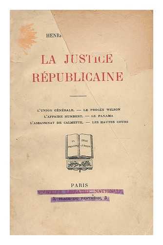 DUTRAIT-CROZON, HENRI - La justice republicaine