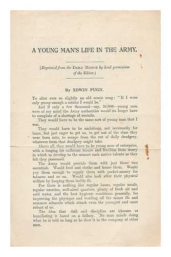 PUGH, EDWIN - A young mans life in the Army
