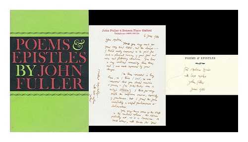 FULLER, JOHN (1937-) - Poems and epistles / John Fuller