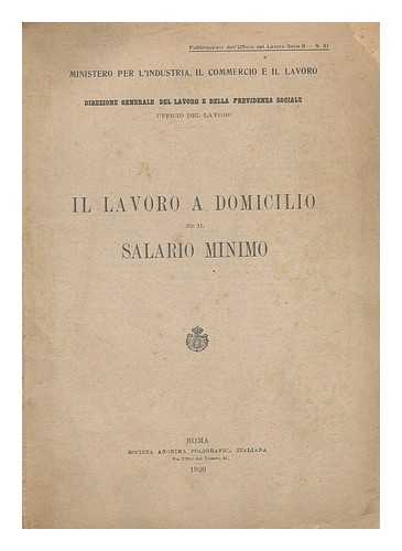 ITALY. UFFICIO DEL LAVORO - Il lavoro a domicilio ed il salario minimo