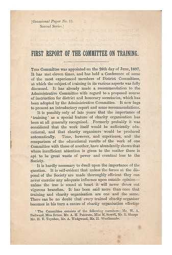 JOINT COMMITTEE ON TRAINING - First report of the Joint Committee on training
