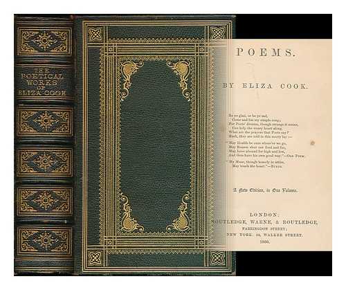 COOK, ELIZA (1818-1889) - Poems
