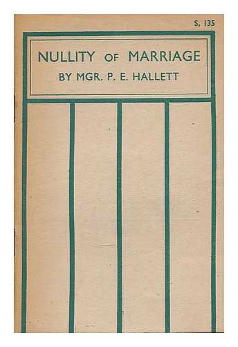 HALLETT, PHILIP EDWARD (1884-1948) - Nullity of marriage