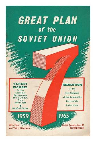 SOVIET BOOKLETS - Target figures for the economic development of the USSR over 1959-1965/Resolution of the 21st Congress of the Communist Party of the Soviet Union, February 5th, 1959