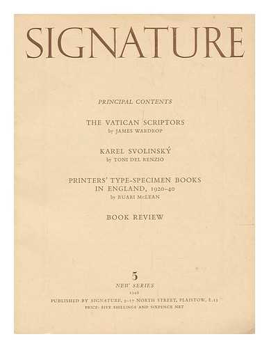 SIMON, OLIVER (1895-1956) - Signature : a quadrimestrial of typography and graphic arts / edited by Oliver Simon. New Series No. 5 - 1948