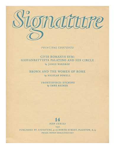 SIMON, OLIVER (1895-1956) - Signature : a quadrimestrial of typography and graphic arts / edited by Oliver Simon. New Series No. 14 - 1952