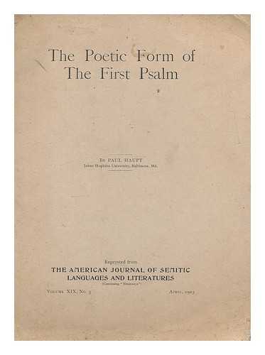 HAUPT, PAUL (1858-1926) - The poetic form of the first Psalm