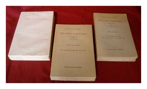 BROUCKERE, LOUIS DE (1870-1951) - Oeuvres choisies / Louis de Brouckere ; preface par Camille Huysmans [3 volumes]